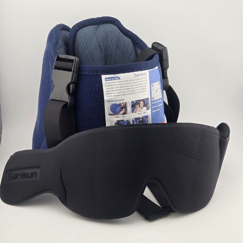 SARISUN Travel Pillows for Airplanes, Airplane Pillow for Long Flight blue